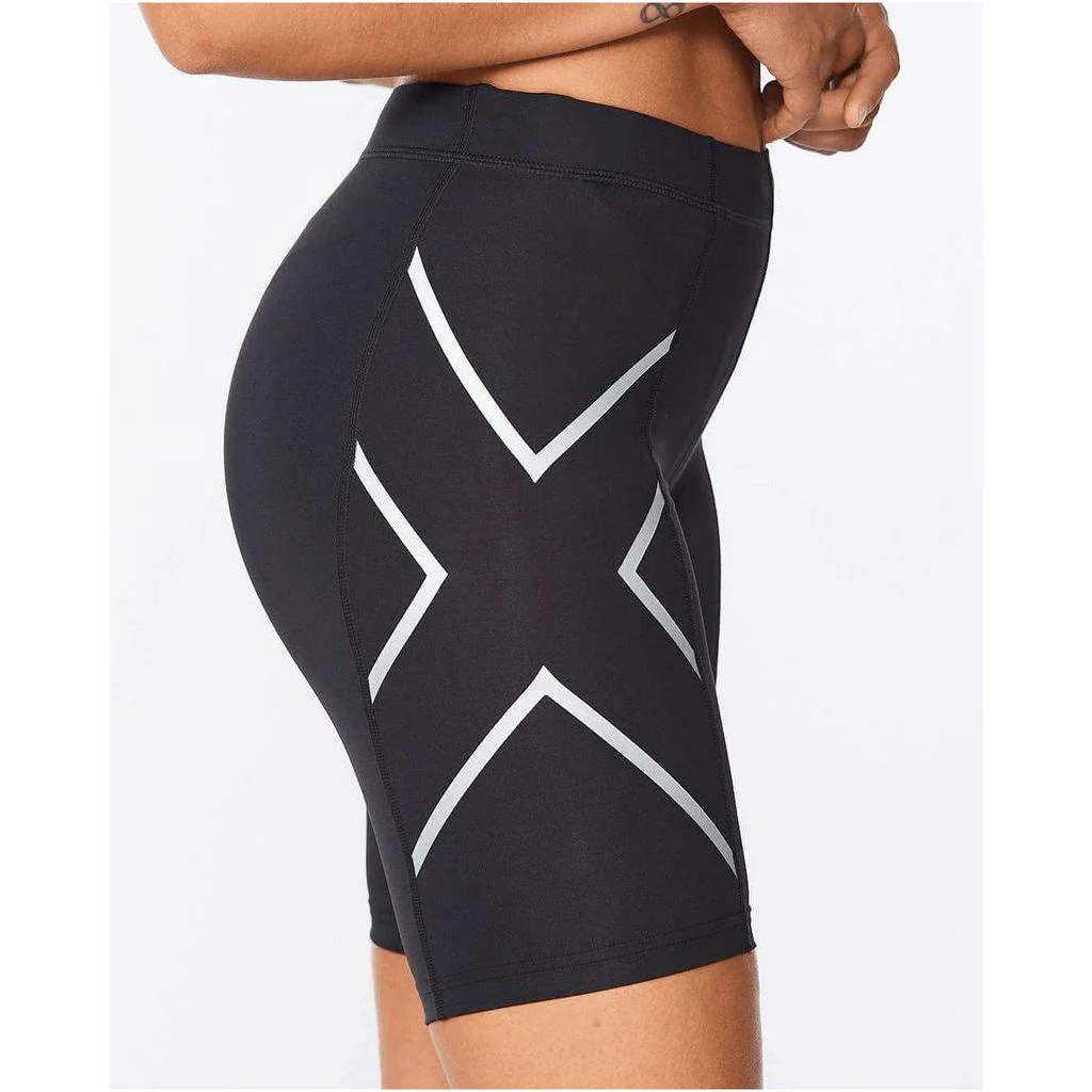 2XU Women Core Compression Shorts - Black / Silver - Image 5
