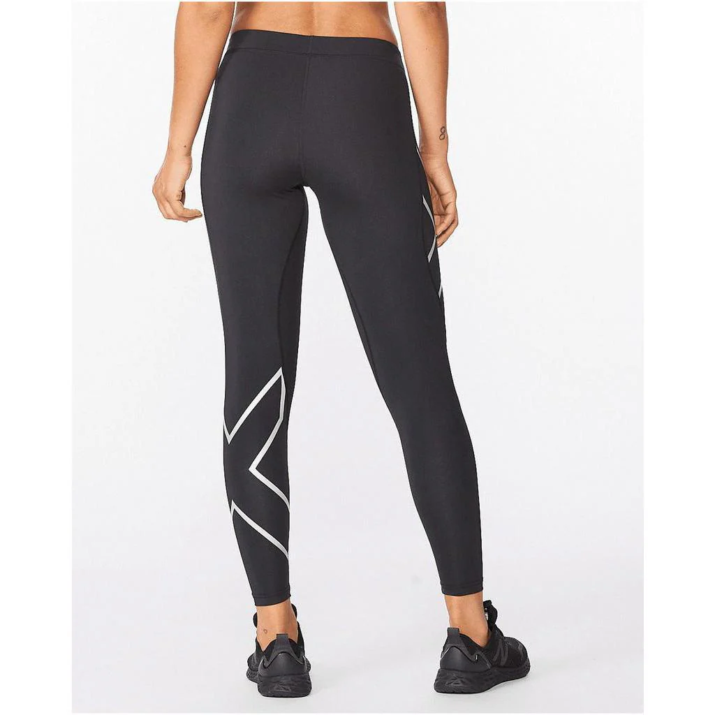 2XU Women Core Compression Tights - Black / Silver Reflective - Image 4